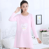 儿童家居服中大童长袖 女童睡衣秋冬2022新款 秋装 纯棉女孩公主睡裙