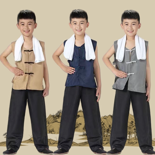 儿童民国旧社会时期男童五六十年代老百姓草帽农民工人表演出服装
