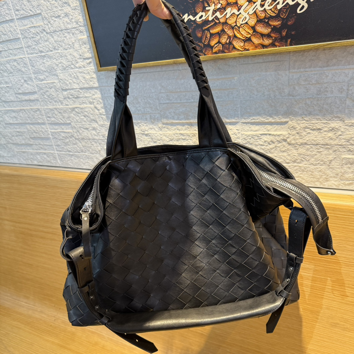 编织软皮手提通勤托特购物袋潮酷