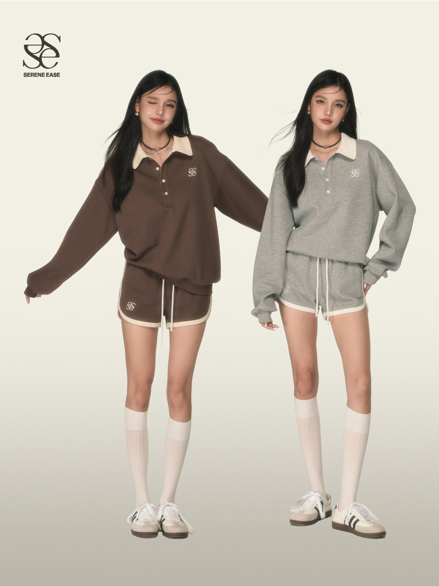SERENEEASE 여성용 운동복 캐주얼 운동복 2023 가을 신작 투피스 세트