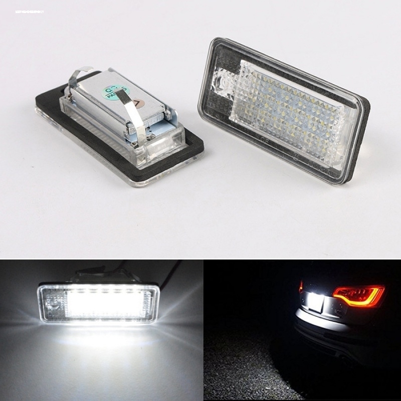 适用老款奥迪A4/B6/B7/A3/Q7/A6L C6/A8/A5改装后车牌灯LED牌照灯