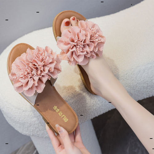 2026全牛皮一字沙滩蝴蝶结凉拖鞋女夏外穿牛筋软底平底孕妇大码41