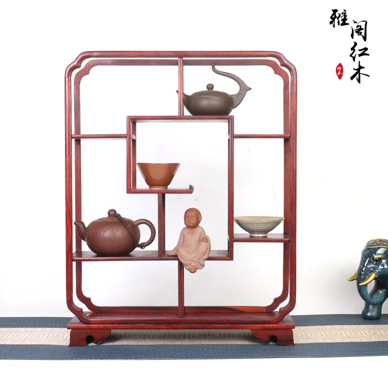红木实木桌面小多宝架酸枝木中式