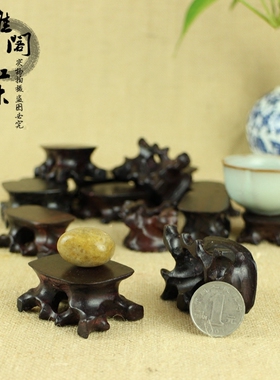 木雕底座大叶紫檀玉器玛瑙小石头