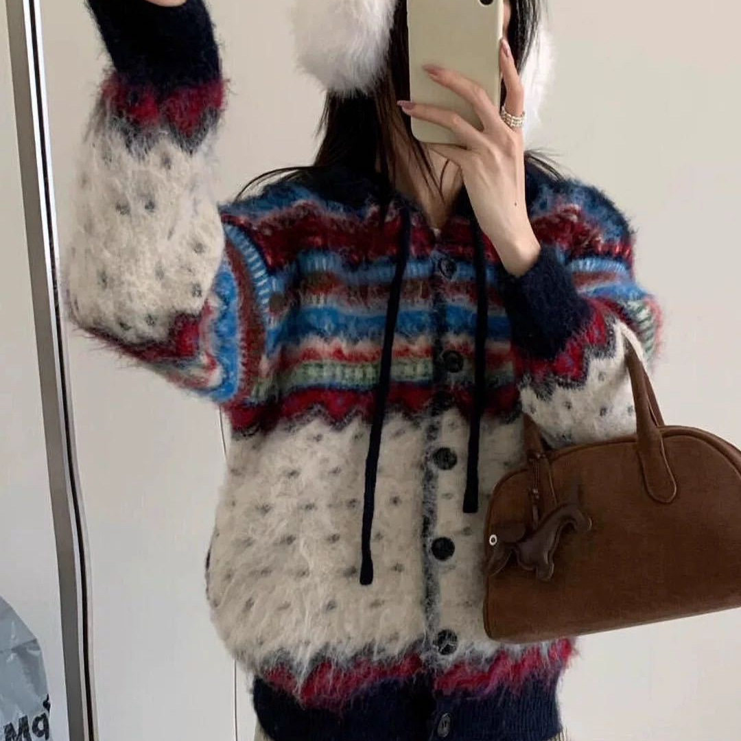 园园美衣韩系费尔岛圣诞氛围感撞