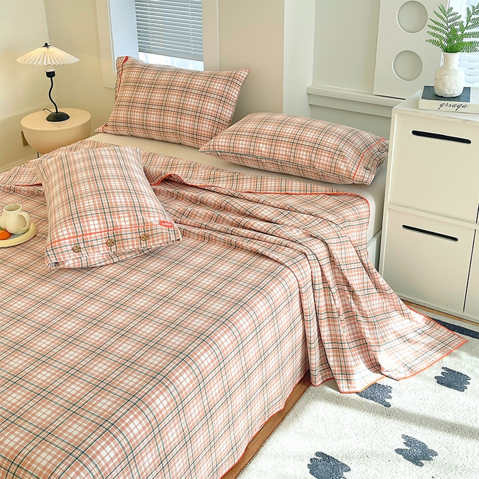 a类全棉色织床单加密加厚