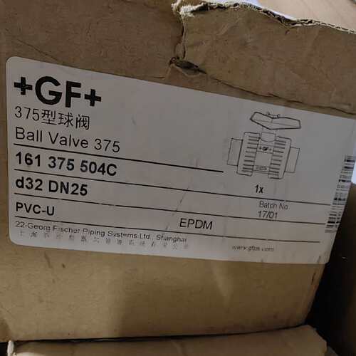 《议价商品》原装进口gf手动球阀DN25。PVC-U材