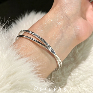 Dorothy | 爆闪双环碎冰冰手镯闭口送女友生日礼物精致手链轻奢
