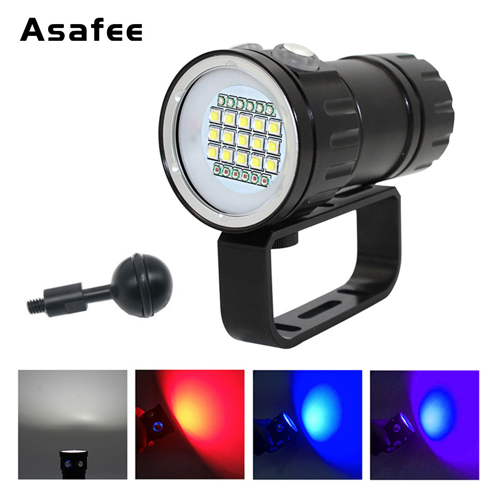 现货潜水摄影灯多种灯珠可选水下潜水补光灯潜水深80米15000流明