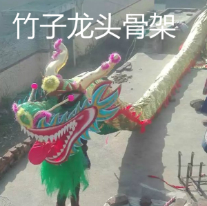 新款舞龙道具秧歌舞龙 社火舞龙 舞龙大号绿色民间头舞龙灯光青龙