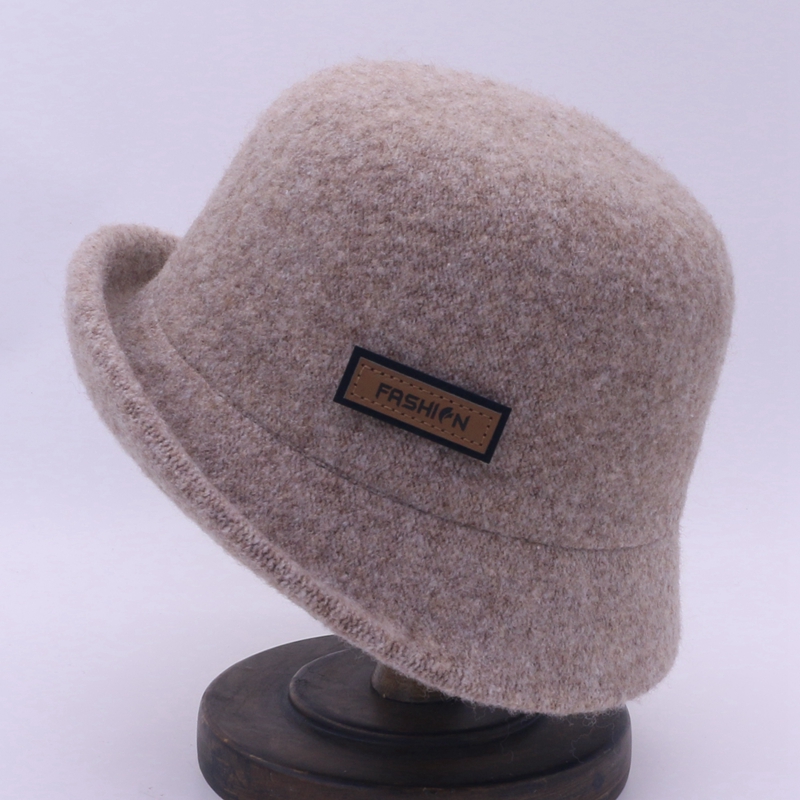 新款羊毛混纺渔夫帽子女秋冬