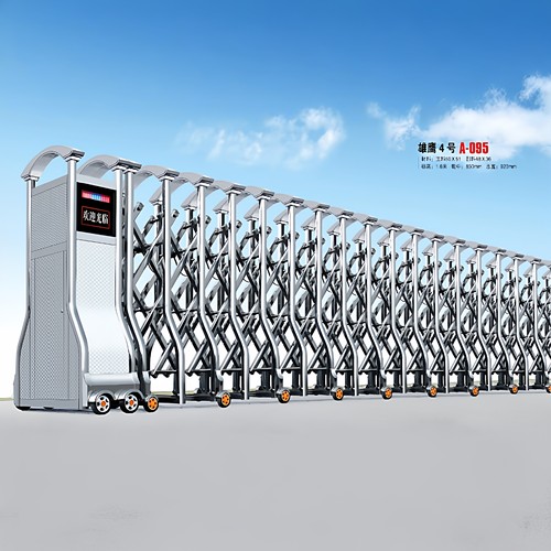 不锈钢电动伸缩门用于学校工地