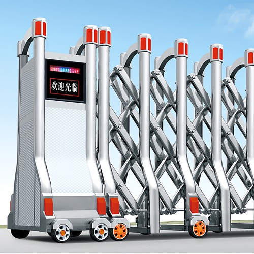 定制不锈钢电动伸缩门测量安装