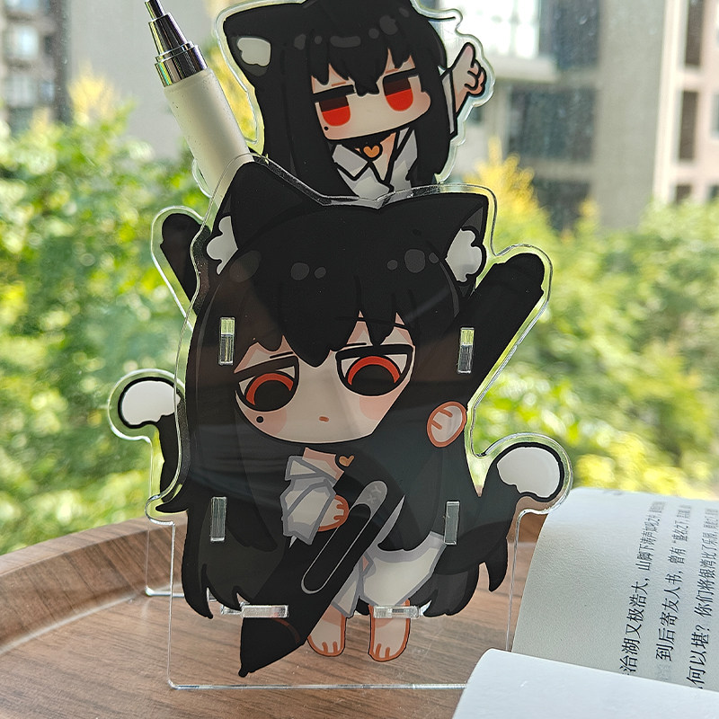 新品【醒爷】画笔醒笔筒 文件 猫娘 二次元 动漫 亚克力