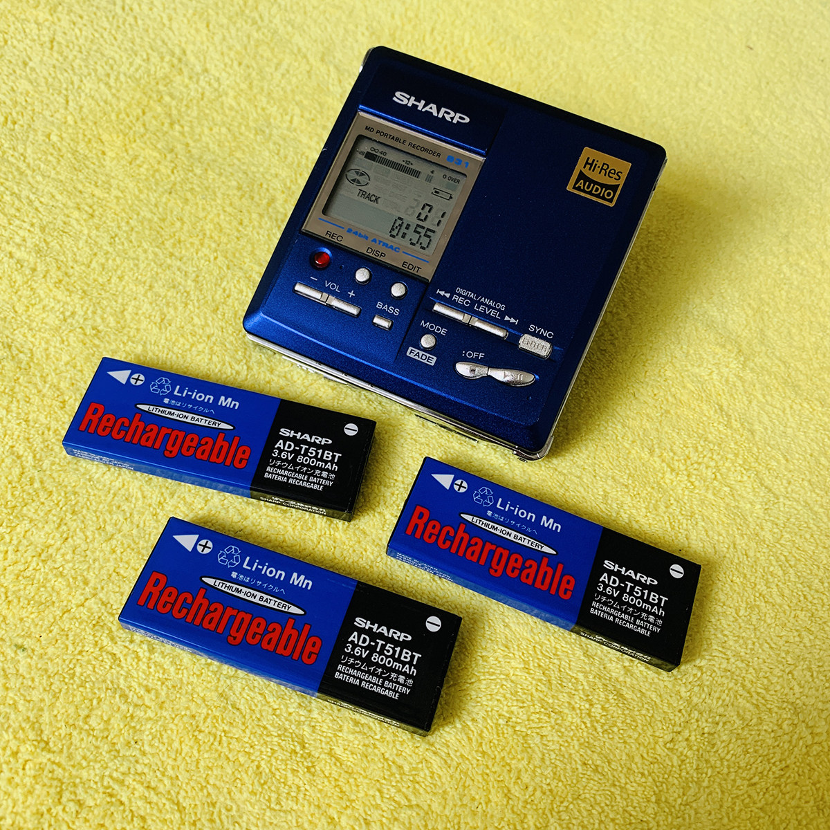 夏普原厂 MD配件3.6V 800mah 稀有AD-T51 经典款电池 好用又耐用