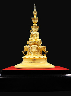 普贤菩萨绒沙金保平安佛堂工艺品