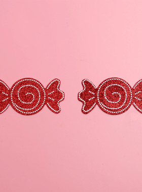 红色糖果胸贴 一次性乳贴 闪亮格利特胸贴 圣诞美胸贴 可爱咪咪贴