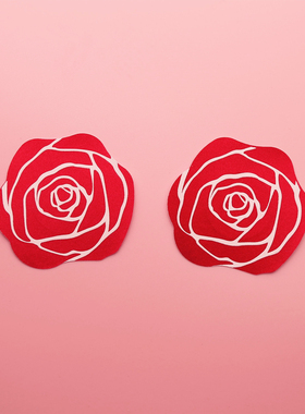 绽放的红色玫瑰花~乳贴 性感一次性胸贴透气自粘乳头贴