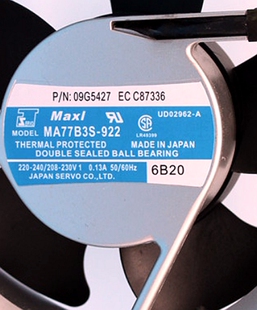 220 铝框风扇 日本Maxi 922 17250MM 17cm 0.13A MA77B3S 24V0