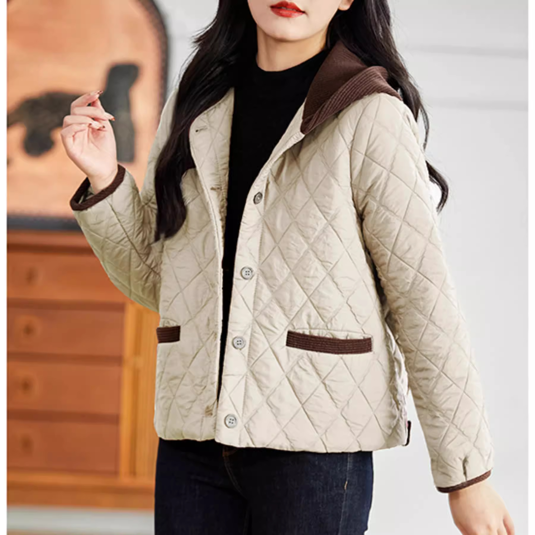 妈妈短款秋冬羽绒棉服外套女新款