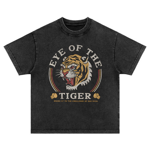 eye of the tiger电影洛奇古着T恤复古vintage男女宽松休闲短袖t