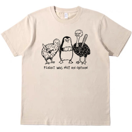 飞行不是一种选择 趣味美式复古vintage短袖男女情侣T恤纯棉tee