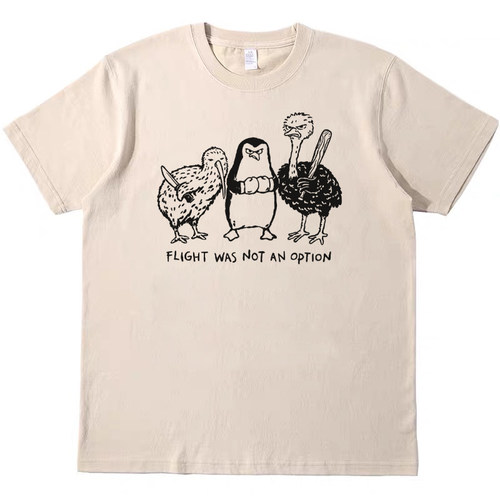 飞行不是一种选择 趣味美式复古vintage短袖男女情侣T恤纯棉tee