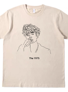 英伦摇滚 the1975乐队 美式复古短袖bf男女情侣T恤纯棉t原创tshir