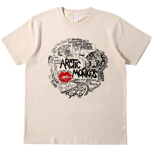 北极猴子Arctic Monkeys摇滚复古男女情侣短袖宽松纯棉T恤tshirt