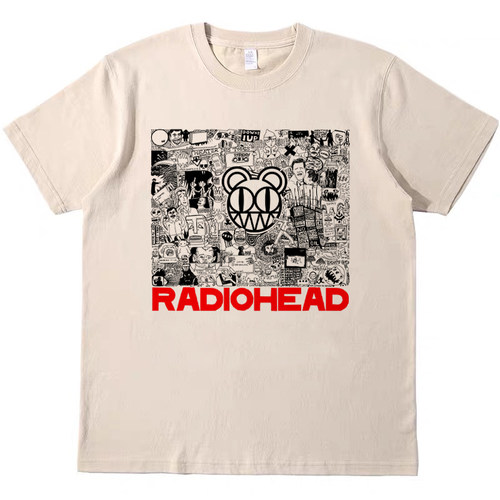 RADIOHEAD电台司令摇滚乐队 美式T恤显白男女情侣纯棉宽松短袖tee