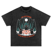 猫猫 T恤男女卫衣 复古水洗做旧重磅纯棉宽松短袖 仪式 趣味美式