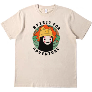 无脸男千与千寻 日系复古vintage短袖男女情侣T恤纯棉tee shirt