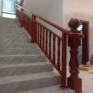 楼梯扶手室内阳台护栏铝艺铝合金栏杆围栏小叶紫檀红家用自己组装