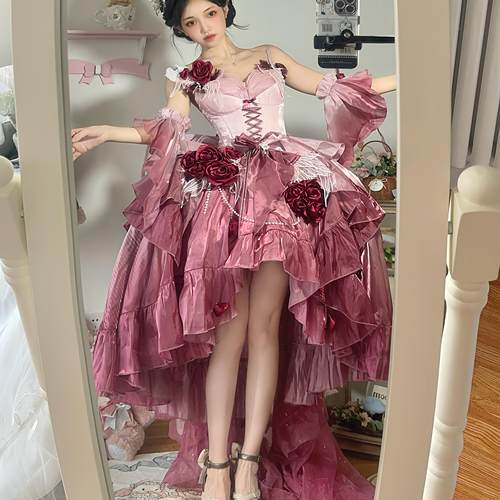 【天鹅幻境前短后长全款预约】喵果森森原创#天鹅幻境#仙女裙