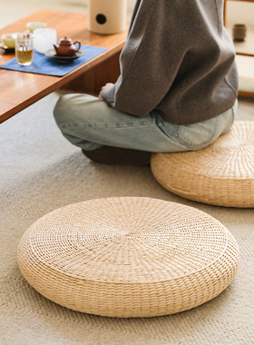 草编蒲团坐垫日式榻榻米家用地上草编垫子打坐禅修专用垫阳台坐墩