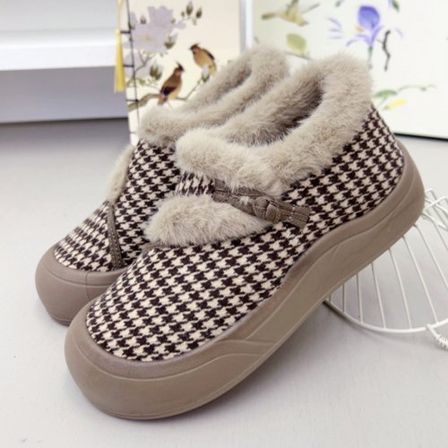 一脚蹬休闲妈妈棉鞋秋冬新款