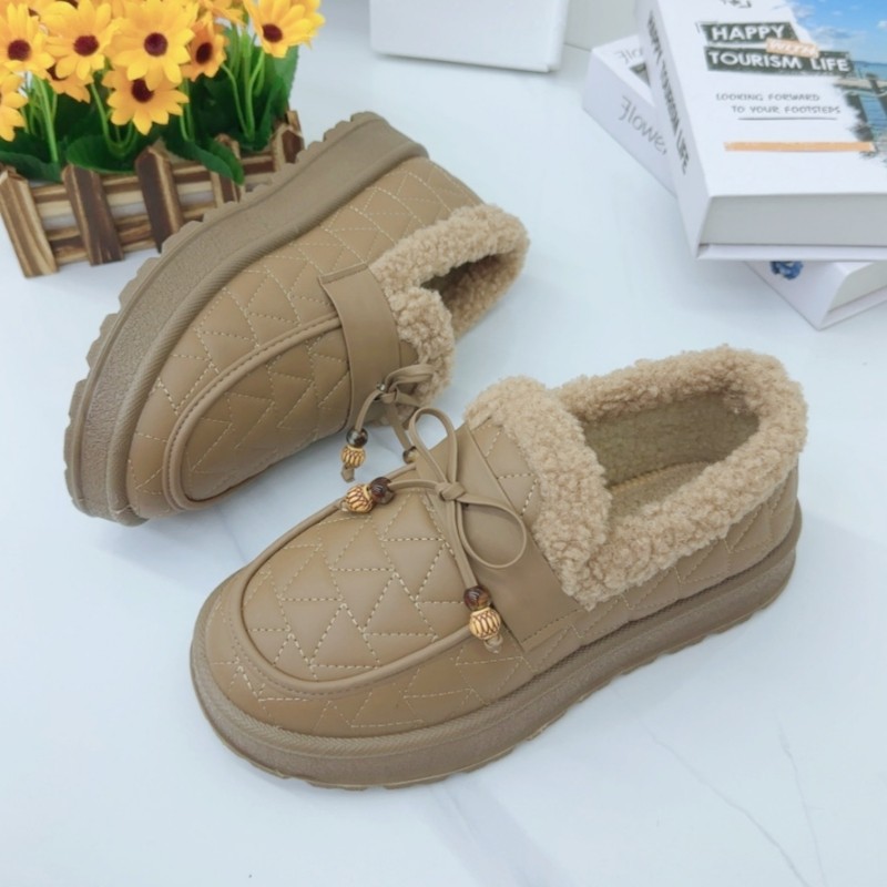 冬季加绒乐福鞋洋气百搭一脚蹬厚底女棉鞋韩版中年妈妈鞋防水防滑,女鞋,棉鞋,淘宝优惠券,粉丝福利购,淘宝优惠卷