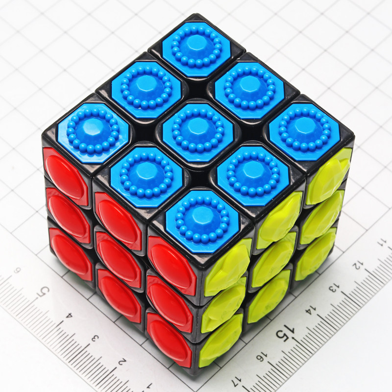 触感三阶魔方3阶比赛色弱视障盲人专用3D浮雕儿童益智玩具