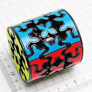 奇艺魔方格圆柱齿轮魔方三阶异形3阶实色免贴高难度儿童益智玩具