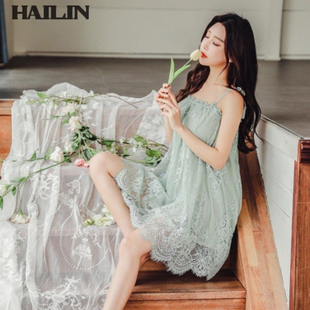 新款网红爆款性感睡衣女夏季网纱吊带加肥加大码200斤舒服感睡裙