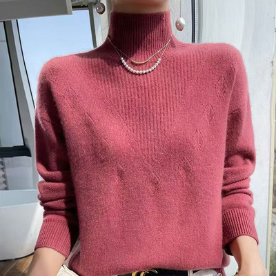 鄂尔多斯市羊绒衫女高领毛衣秋冬
