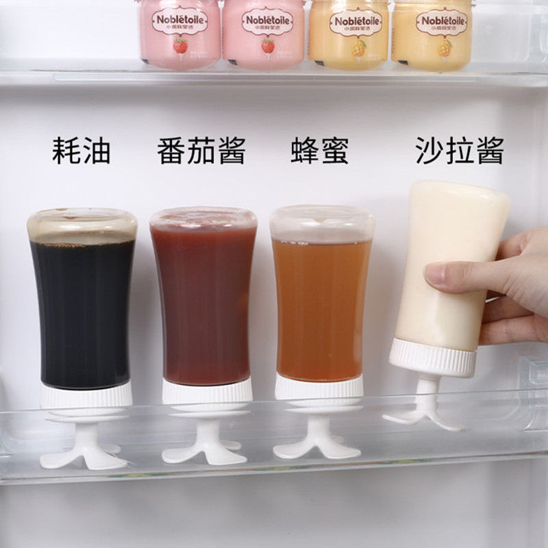 日本进口塑料挤酱瓶倒置蜂蜜瓶番茄酱沙拉炼乳挤压瓶调料分装瓶-封面