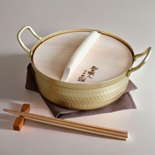 TANIGUCHI谷口金属日本进口轻量铝制木盖锅炖锅炖煲汤煲只能明火