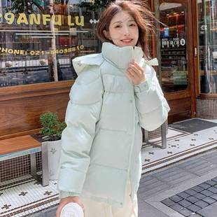 信地MM女装短款冬季2025新款加厚亮世秋羽绒服连帽情侣款宽松中戏