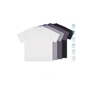 打底衫 三本针夏季 索罗娜260g小领口短宽BOXY纯色基础防晒休闲短袖