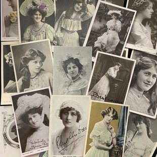 原版 喜剧舞台演员 百年前女明星 珍藏老明信片 欧洲早期