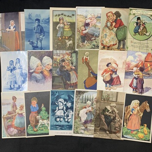 欧洲早期 珍藏老明信片 英国 系列 自选 卡通儿童