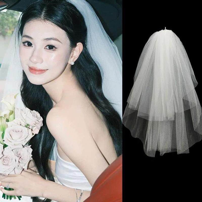 领证头纱新娘求婚头纱结婚求婚订婚超仙高级感蓬蓬头饰拍照道具
