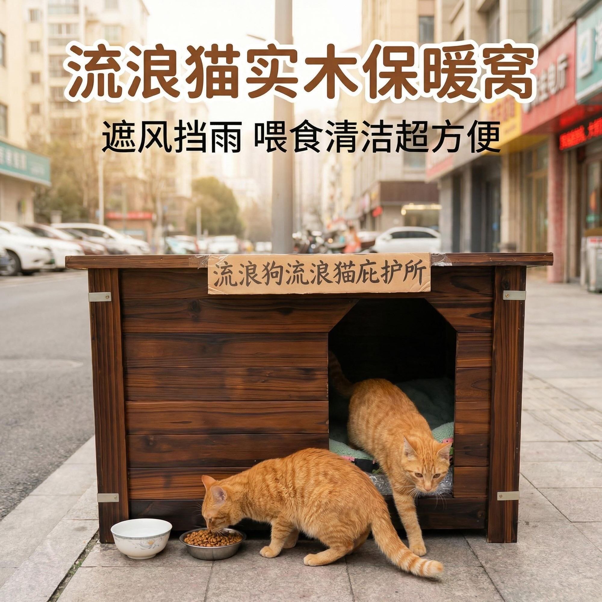 四季通用木制狗窝防雨户外狗屋狗笼子狗房子农村狗舍保暖大型犬