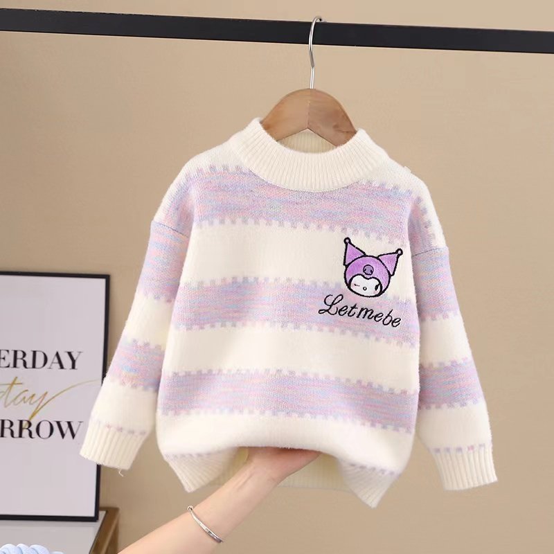 女童冬季毛衣刺绣库洛米针织衫